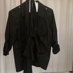 Black Wrap Top with Ties